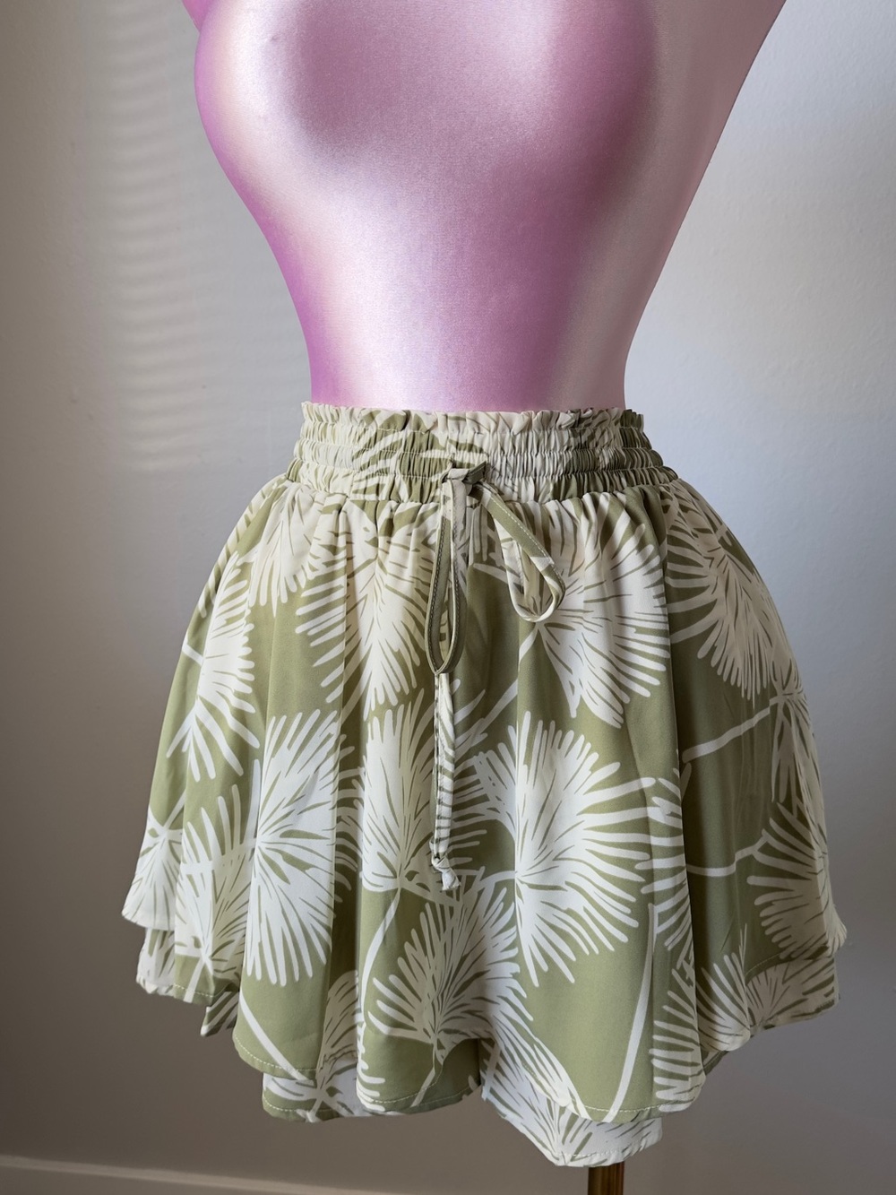 Women's Olive Green Printed  skort